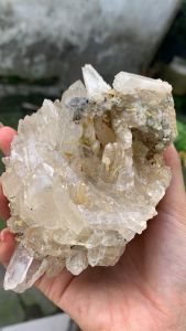 Ổ đá thạch anh Lemurian Tự nhiên Mọc rêu thiên nhiên chiêu tài lộc năng lượng vũ trụ cao 644
