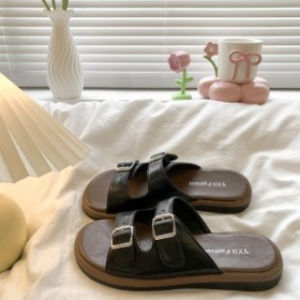 Free Shipping High-End Silver Slippers For Women Suitable For Outdoor Wear In Summer 2026 Spring New Collection Beach Sandals With Thick Soles