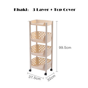 JustLiving Multi-layer Kitchen Vegetable Rack Floor Storage Basket Household Fruit and Vegetable Basket Toy Storage Shelf Bathroom Storage Rack Container