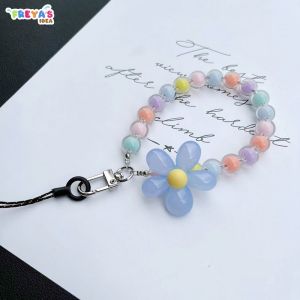FR-C1148 Gantungan Hp Bunga Manik Flower Beads Lanyard Pergelangan Tangan / Gantungan Warna Warni