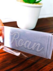 Custom Name Sticker for Personalized Item - Cut-out Vinyl Decal