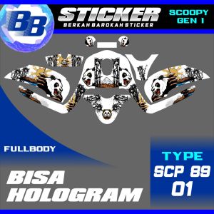 Decal Scoopy BISA HOLOGRAM Full Body Full Blok Dekal Sticker Scoopy FI 2013 2014 2015 2016 Scp 89