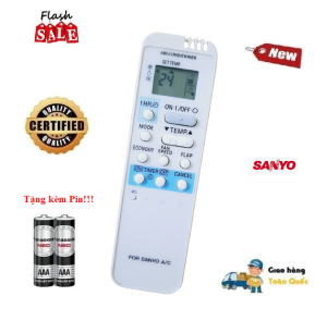 Remote Điều khiển điều hòa Sanyo các dòng Sanyo SAP-KC 9000 12000 18000BTU 1 &2 chiều Inverter - Hàng tốt Tặng Pin