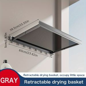 ArtLiving SG Stock Retractable Folding Drying RackInvisible Folding Balcony Net Cloth Drying Rack