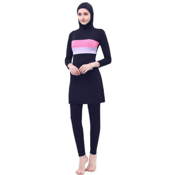 【Ready Stock】S5XL Women Plus Size Muslim Swimwear Muslimah High