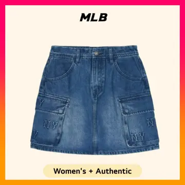 MLB■Logo Denim Skirt★送料込 Chân Váy MLB Monogram Jacquard Denim Skirt New York Yankees