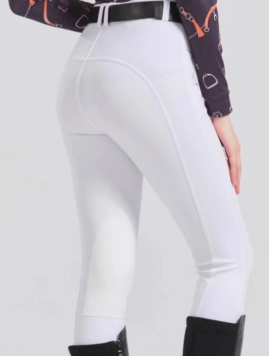 Equestrian HalfLeather AntiSlip Horse Riding Pants, Women's, Four