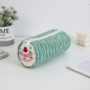 BESTOUR Pink Pen Bag Large Capacity Soft Touch Pencil Case Cartoon Pen Box Student Gift
