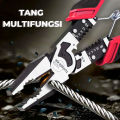 TOP NO.1 Tang Potong Kabel Multifungsi 9 in 1 Super Tajam, Tang Kawat Alat Pemotong Kawat, Tang Kombinasi Multifungsi, Tang Multifungsi Bongkar Pasang. 