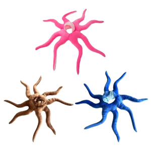 หมอนรองโซฟายัดไส้ชุดคอสเพลย์ผู้หญิงปลาหมึกนุ่มของเล่นสัตว์ผ้ากำมะหยี่สำหรับเด็กผู้ใหญ่กอดของเล่นอุปกรณ์ประกอบฉากการถ่ายภาพเด็ก