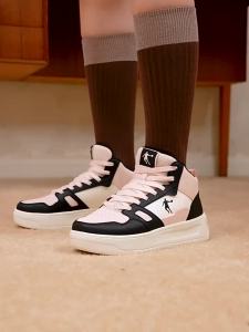 Qiaodan BailongHI Woman Running Shoes Leather Upper High-Top Height-Increasing QXL052254505