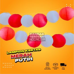 Lampion merah putih gantung lampion kertas dekorasi HUT RI