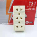 Ổ Cắm Điện 3 Lỗ Gắn Tường Gắn Táp Lô T31 SOPOKA. 