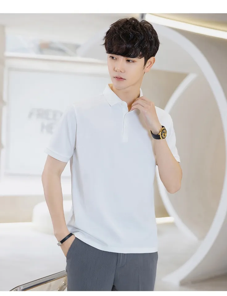 Fashion korean men T-shirt men cloth top shortsleeve formal t
