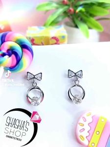 Bông Tai inox B0012 - Nơ Tròn Xink xink bảo hành vĩnh viễn