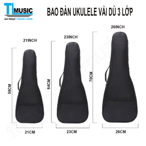 Bao Đựng Đàn Ukulele Vải Dù Size 21" 23" 26"
