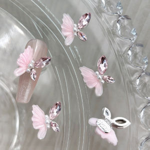 Charm bướm nhựa đính đá bướm nhựa dán móng xu hướng bướm mới - phụ kiện trang trí nail