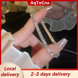 [COD] AqToCna Ship within 24 hours Fashion Charm Zircon Tennis Bracelet Elastic Chain Bracelet Crystal Adjustable Chain Bracelet Women Jewelry