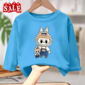 Baju atasan anak usia 1-12 tahun bergambar Labubu Monster Kekinian Lengan panjang