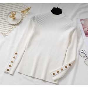 Manset Inara Rib Korea | Manset Wanita Lengan Panjang Motif Kancing  | Baju Atasan Wanita Bahan Rib Knite