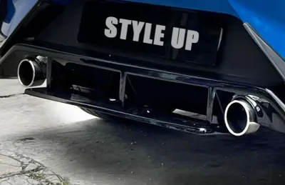 PERODUA MYVI 2022-2024 FACELIFT GEN 3 V2 REAR DIFFUSER WITH BOARD MATERIAL PUR(BOARD FRP) WITHOUT PAINT