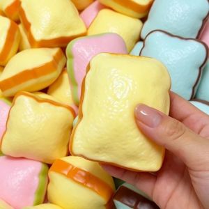Homemade Pineapple Bun Squishy Squeeze Fidget Toys Soft Bread Building Block Filling Stress Ball Toys Sensory Anti Stress Toy