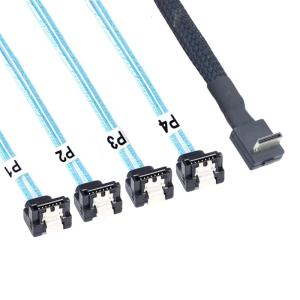 90 Degree Angled PCIe OCuLink SFF 8611 4i to 4X 7P Cable for eGPU and Solid Disk 50/100cm High Bandwidth Transfer