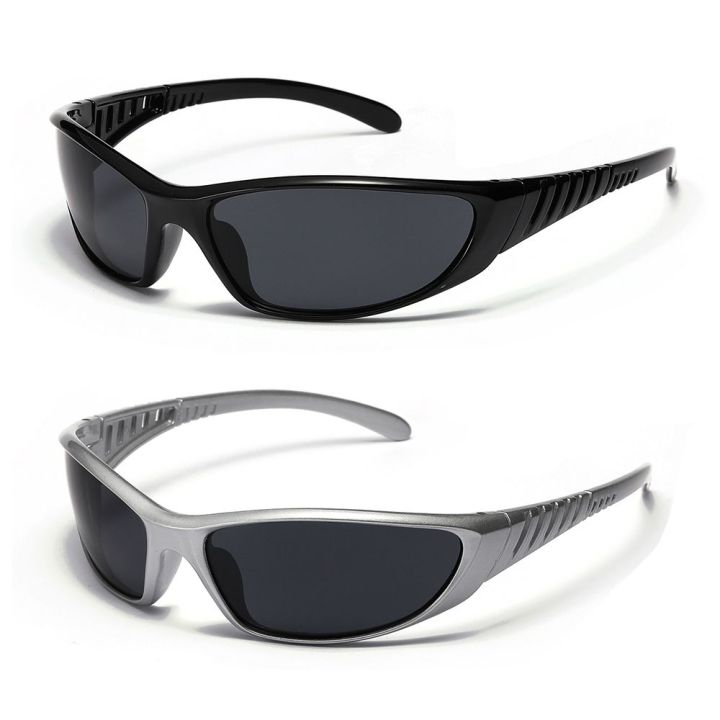 2023 New Silver Sport Sunglasses Men Women Retro Punk Cycling