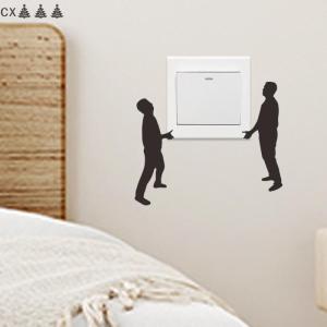 CX🎄💓💥 1 miếng dán ổ cắm công tắc tự dính miếng dán trang trí có thể tháo rời phòng khách phòng ngủ nhân vật ngộ nghĩnh