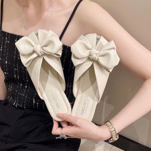 [Free Shipping] 2026 New Fashionable Flat-Soled Bowknot Versatile Closed-Toe WomenS Summer Slippers