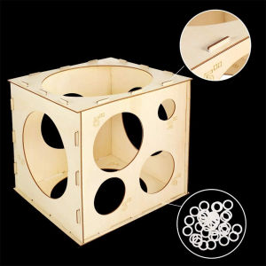9 Holes Balloon Sizer Box Wooden Collapsible Reuse Balloon Party Needs Decorations Supplies
