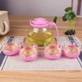 Tea pot set 5 in 1 Poci Ceret Kaca Tempat Minum Teh Sepaket Dengan Gelasnya Set TekoTeapot set 5 pcs Teapot Set Gelas  teko teh tea pot tea pot set / teko tempat air / teapot teko tempat air teh / teko beling / gelas beling / tea pot 5 in 1 / teko. 