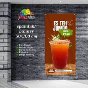 Cetak Spanduk Banner Es Teh Jumbo Model Coklat