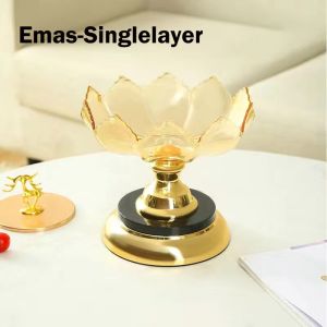 Piring Hidangan Crystal Bisa Putar Piring Buah Unik Piring Kue Piring Pesta Party Mangkuk Makanan Permen Buah Di Meja Ornamental Fruit Plate Piring Buah Multi-Lapis Meja Kopi Ruang Tamu Piring Buah Hias Ornamen Piring Buah