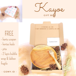 KAYOE gomy.id wedding gift box hampers kado hadiah nikahan pernikahan perkawinan ulang tahun wedding set peralatan alat makan kayu couple murah unik