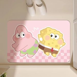 Bathroom cartoon diatom mud floor mat toilet absorbent foot mat porch entrance door mat