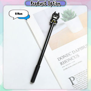 [Happy Kids] Superhero Pen 0.5mm Black Gel Ink Smooth Ball Pen School Student Pens Stationery 中性笔 Pen Hitam - ST31
