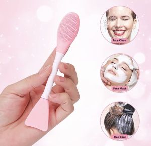 Bàn Chải Silicon Rửa Mặt Tẩy Tế Bào Chết Cọ Silicon Trộn Mask Mặt Nạ 2 Đầu - giao ngẫu nhiên