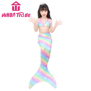 2 Cái/bộ Đồ Bơi Trẻ Em Bé Gái Áo Ngực Dây Vòng Qua Cổ + Đuôi Nàng Tiên Cá Nhiều Màu Sắc Đồ Bơi 2 Mảnh Cho 3-12Y