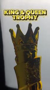 King and Queen Trophy Gold Crown 10 Inch Premium Resin Award Recognition Trophy