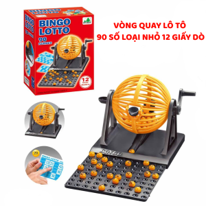 Lồng Quay Bingo Lô Tô 90 Số Nhựa ABS – Trò Chơi Giải Trí Gia Đình 2–8 Người 48 Thẻ + 90 Bóng