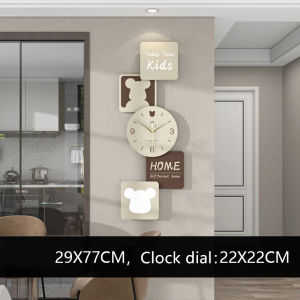 นาฬิกาแขวนผนังควอตซ์แบบนอร์ดิกสมัยใหม่แบบมินิมอลนาฬิกาแฟชันขนาดใหญ่บ้านห้องนั่งเล่นร้านอาหารตกแต่งทางเข้า77x29cm