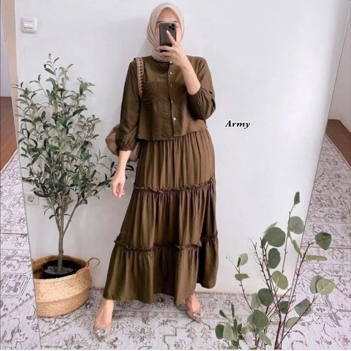 ONE SET ROK TERBARU KIMMY || SETELAN BAJU DAN ROK WANITA KEKINIAN VIRAL-COD