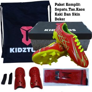 KIDZTUBS Sepatu Bola Anak Paket Komplit Sepatu Bola Tas Skin Deker Kaos Kaki Usia 6-10 Tahun Size 28 29 30 31 32 33 34 35 36 37 KDZ1431011425