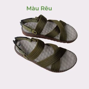 Sandal nam quai dù  Dép quai hậu nam học sinh SDD06 đế doctor mát -xa chân may viền thủ công chắc chắn