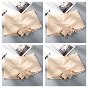 Cacti Keno 4Pcs Cacti Keno Cotton Boxer for Women Threaded Cotton Fabric Boyshort Panties Breathable Cotton Safety Pants