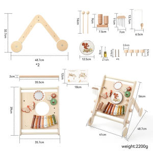 Musical Baby Walker Music Toys Push Toddler Car Baby Multi-Functional  Early Education Wooden Toys