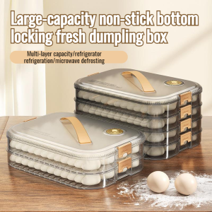 Food Box Food Grade Material Anti-drip Dumpling Crisper Snap Closure Tightly Lightweight Easy to Clean