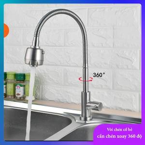 Vòi Rửa Chén Bát Cổ Mềm - Xoay 360 Độ Inox 304 Cao Cấp