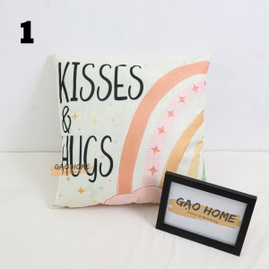 [FREESHIP ❤️] GỐI TỰA VUÔNG Tựa Sofa Bông Trắng Tinh Khiết Mẫu Kẻ Hiên Đại (Vỏ Có Khóa Kéo) - KiMi Decor